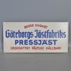 Reklamskylt "Göteborgs Jästfabriks Presstjänst" 1900-talets mitt