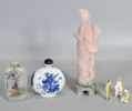 Parti orientaliskt, figuriner samt flakonger, Kina, 6 delar, 1900-tal