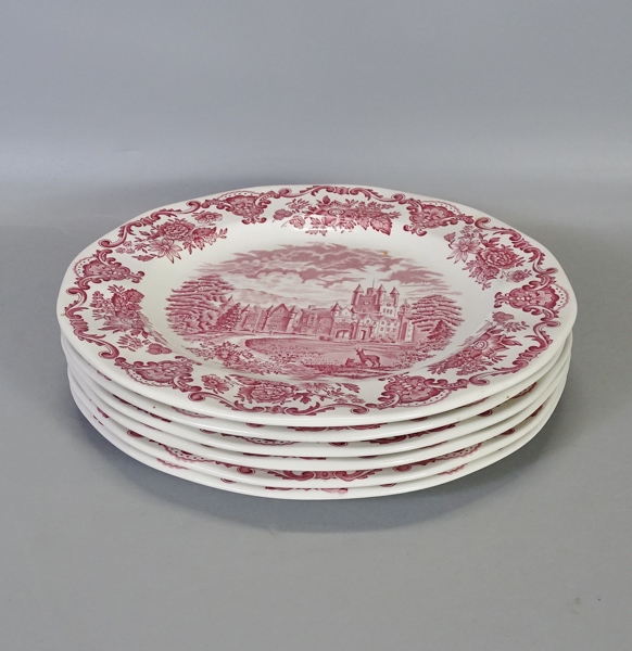 6 st. tallrikar "Royal homes of Britain"  Enoch Wedgewood, England