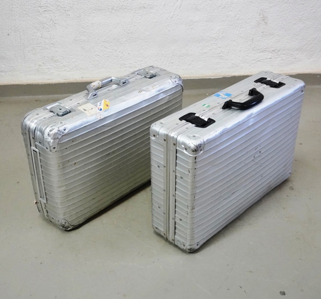 2 st resväskor, Rimowa, aluminium