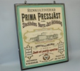 Reklamskylt, glas, "Prima Pressjäst"