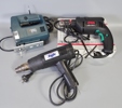 Sticksåg, slagborr samt varmluftspistol, Black & Decker, Skil och Eagle