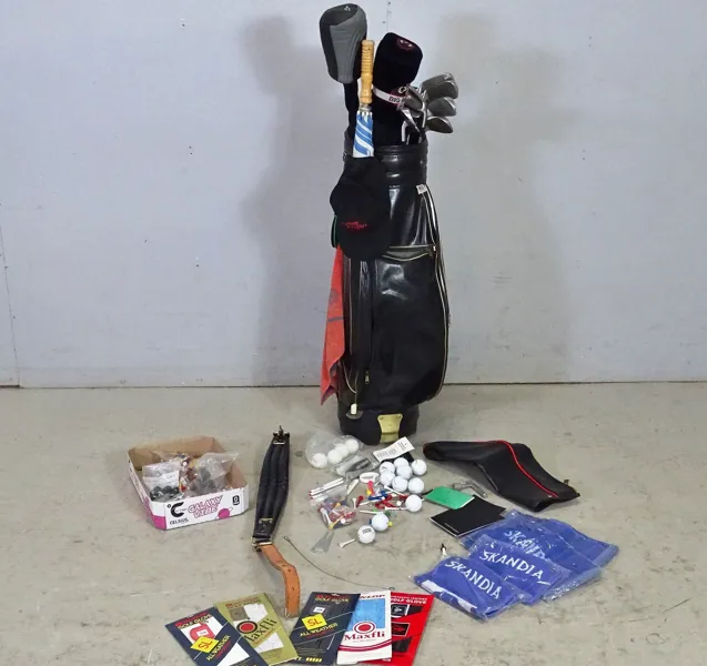 Golfbag med klubbor