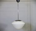 Taklampa, glas/krom, funkis, 1900-tal