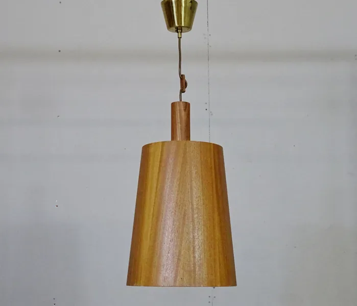 Taklampa, teak, 1950/60-tal