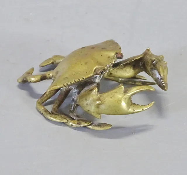 Skulptur "krabba" mässing, massiv