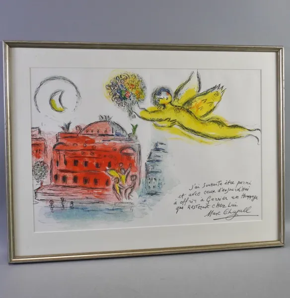 Tryck/litografi "Homage to Garnier" Marc Chagall
