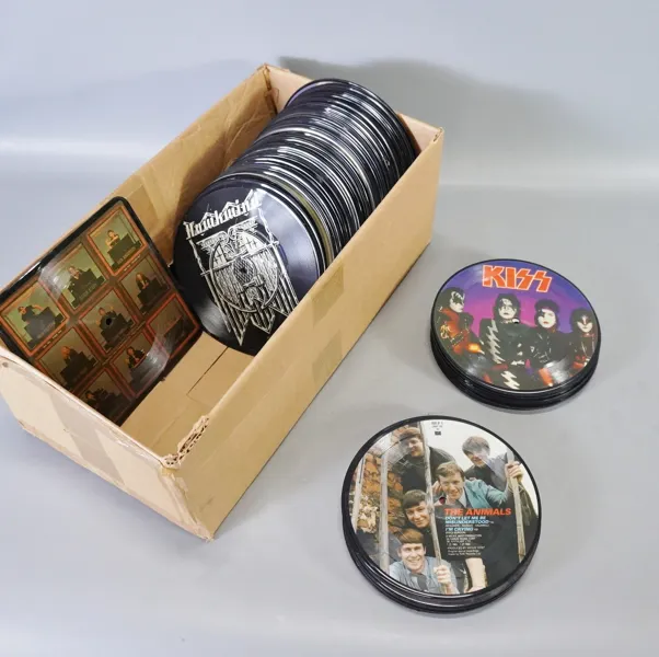 Parti vinylskivor, singel, bildskivor