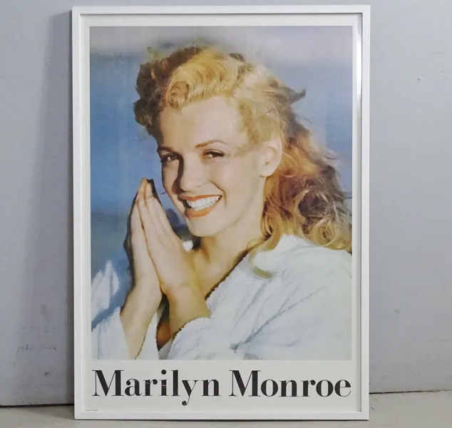 Affisch, ramad,  "Marilyn Monroe" efter fotografi av André de Dienes, 1980-tal 