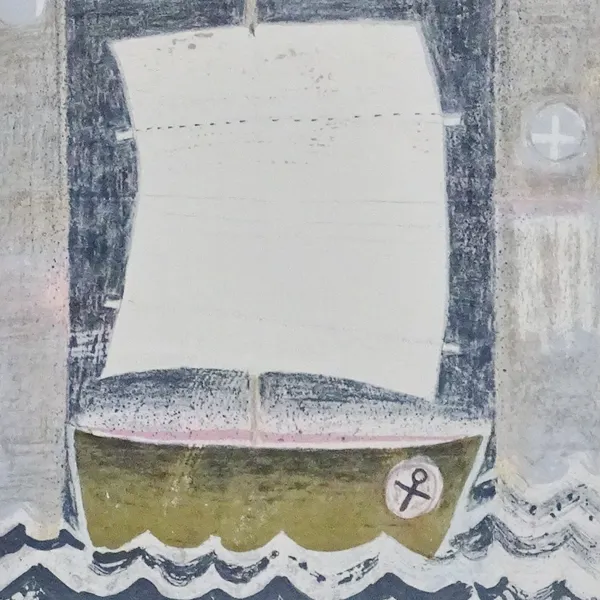 Litografi "Nattseglare" Lotta Friberg Larsson