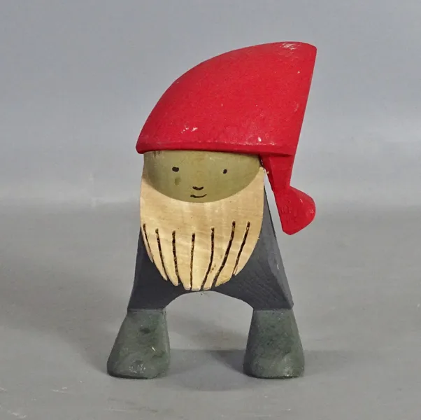 Träsnidad skulptur "Tomte" Maja Hallgren "Tras-Maja"