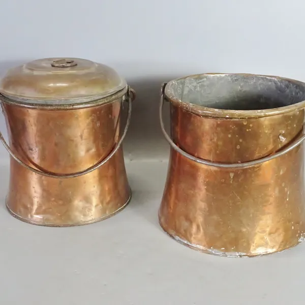2 st. hinkar en med lock, 1800-tal