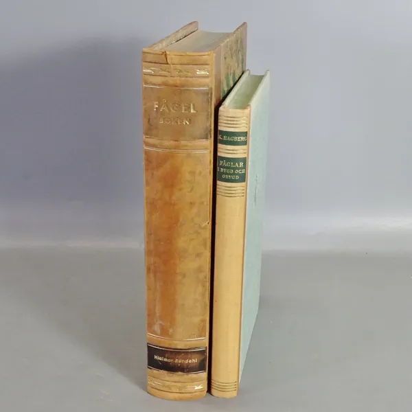 2 st. böcker "Fågel boken och Fåglar i byggd och obyggd" Hialmar Rendahl och Knut Hagberg, 1936 och 1944