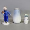 2 vaser samt figurin, bl. a. Bing & Gröndal