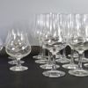 13 st. vinprovarglas "Elixir" samt 7 st. konjakskupor "Arne" Orrefors, 1900-tal