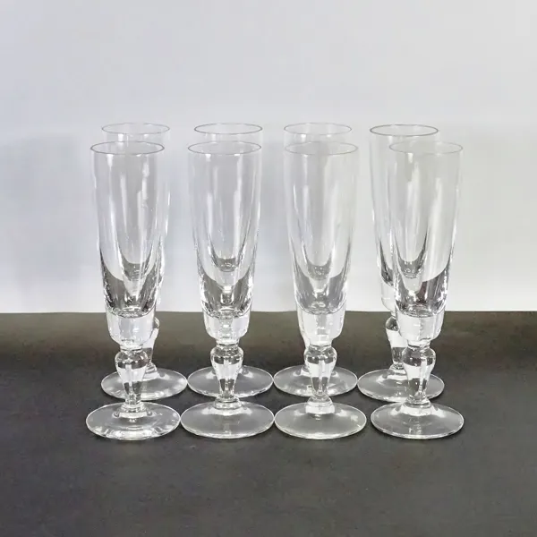 8 st. Champagneglas, Bertil Vallien, Boda, 1900-talets mitt
