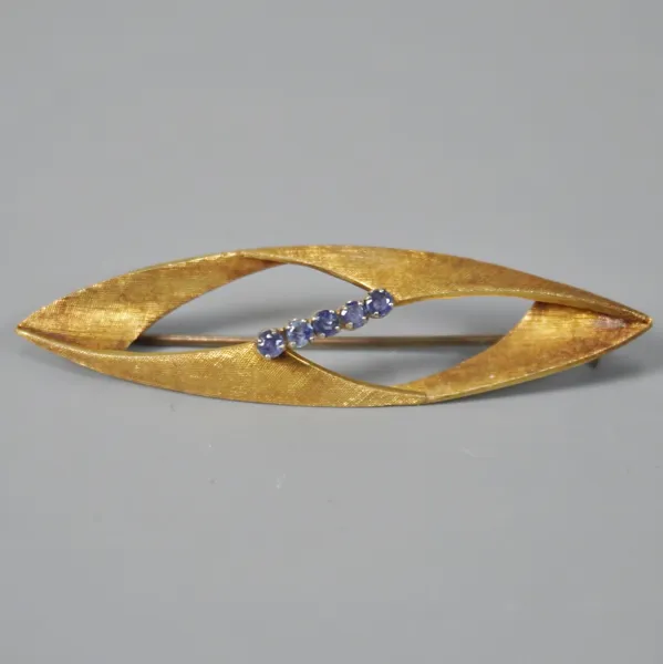 Brosch, med stenar, guld