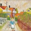 Oljemålning, Bo Tilliander, Tullgatan på Dalarö
