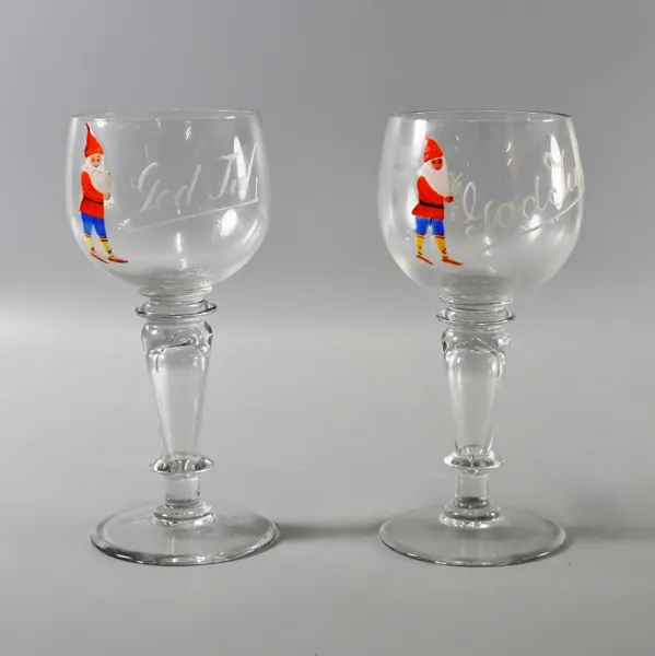 2 st Mummaglas "God Jul", 1900-tal