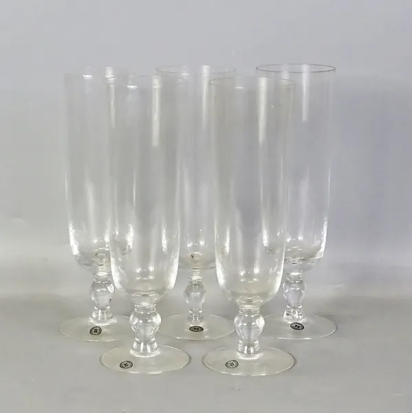 6 st. ölglas "Bryggarglaset" Bert Kindåker, Reijmyre glasbruk, 1900-tal