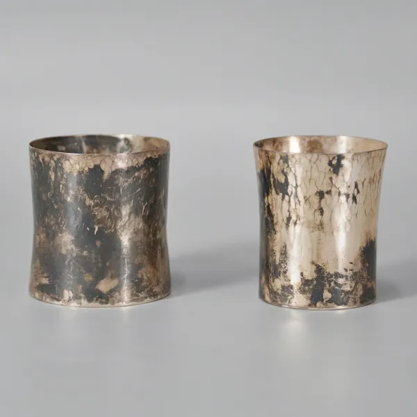 2 st supkoppar, silver