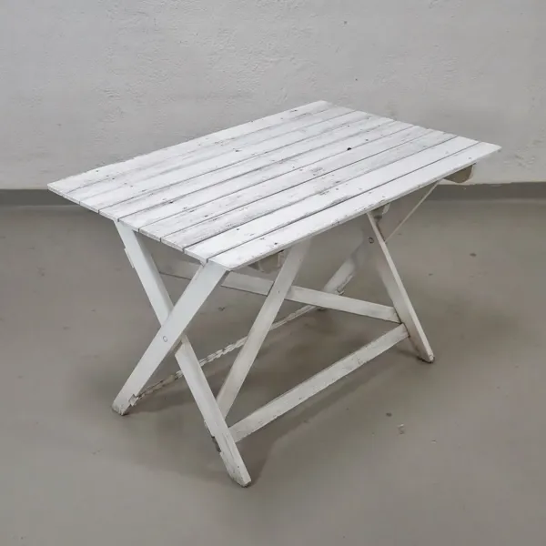 Trädgårdsbord, trä, vitmålat