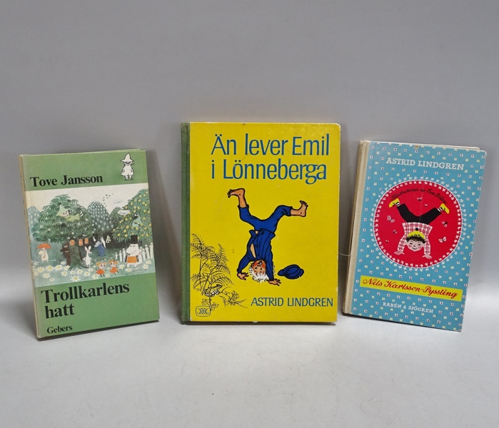 3 st. barnböcker, Astrid Lindgren och Tove Jansson