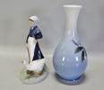Vas samt 3 st. figuriner, Royal Copenhagen samt Bing och Gröndal, Danmark