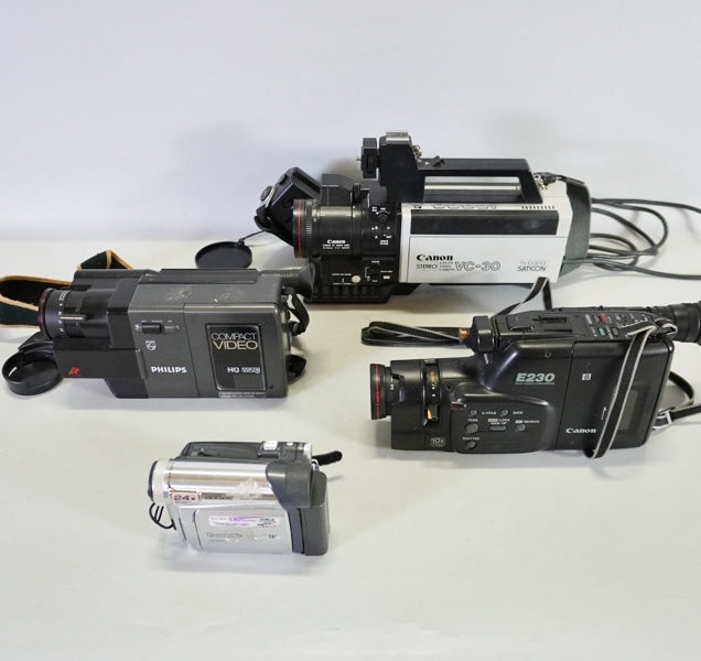 4 st. video-kameror, Canon, Philips och Panasonic