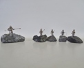 5 st. miniatyr figuriner, "Samer samt arbetare, MGAB, silver 1970-tal