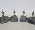 5 st. miniatyr figuriner, "Samer samt arbetare, MGAB, silver 1970-tal