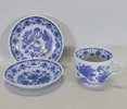 Tekopp samt 2 assietter "Blue butterfly" Adams, Wedgwood group, England
