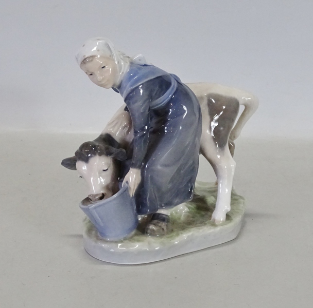 Figurin "Mjölkpiga" Royal Copenhagen, Danmark, 1900-tal