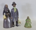 2 st. figuriner "Amerikafararna och Kringel-Stava, JIE keramik, 1900-talets andra hälft