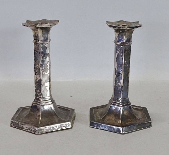 1 par ljusstakar, silver, 1900-tal, England