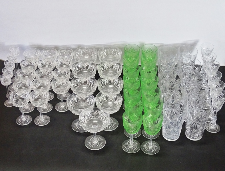 Glasservis, 1900-tal, ca. 58 delar