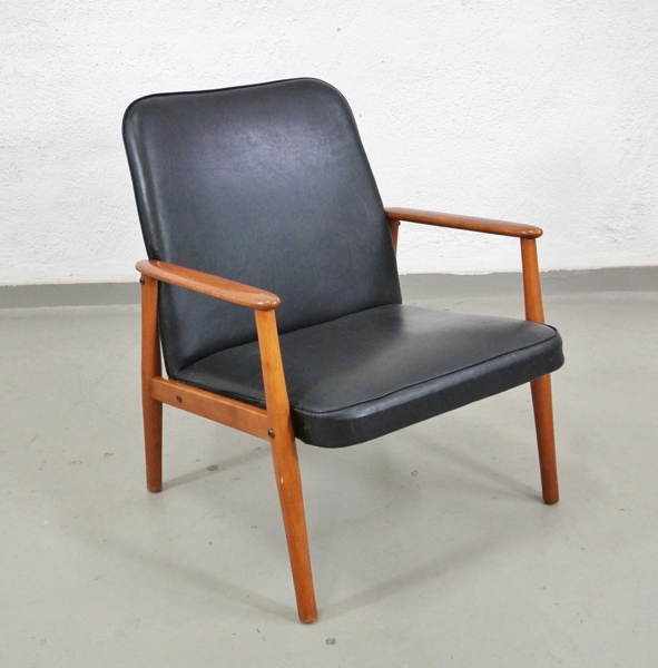 Fåtölj, 1900-tal, galon / teak