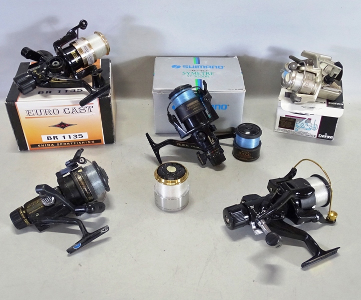 5 st. fiskerullar, Shimano, Broman m. fl.
