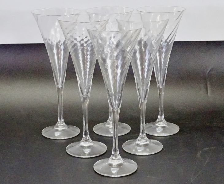 6 st champagneglas, Orrefors