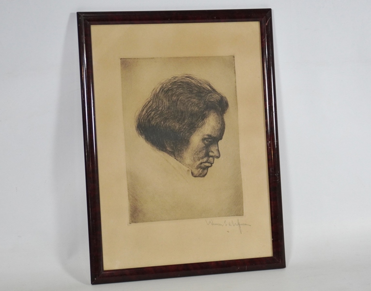 Etsning "Beethoven" Werner Ernst Hoffman