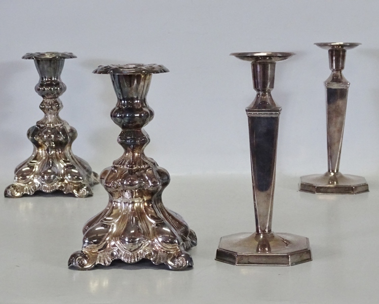 2+2 st bordsljusstakar, nysilver