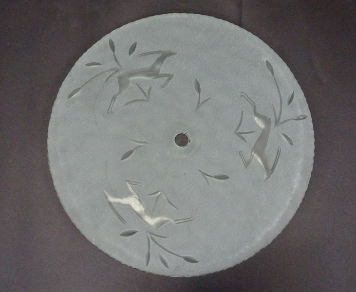 Råglasskiva, för taklampa, Art Deco