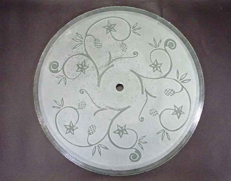 Råglasskiva, för taklampa, Art Deco