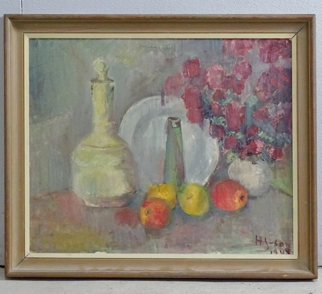 Oljemålning, stilleben, signerad