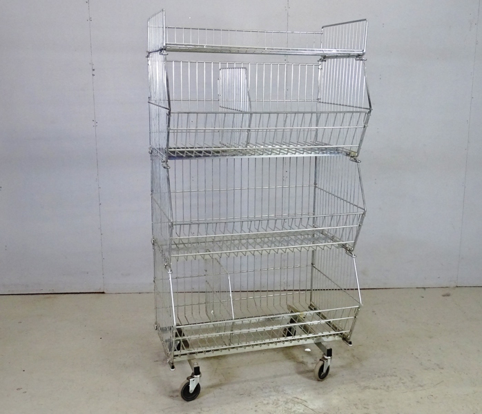 Butiksvagn med korgar, stål