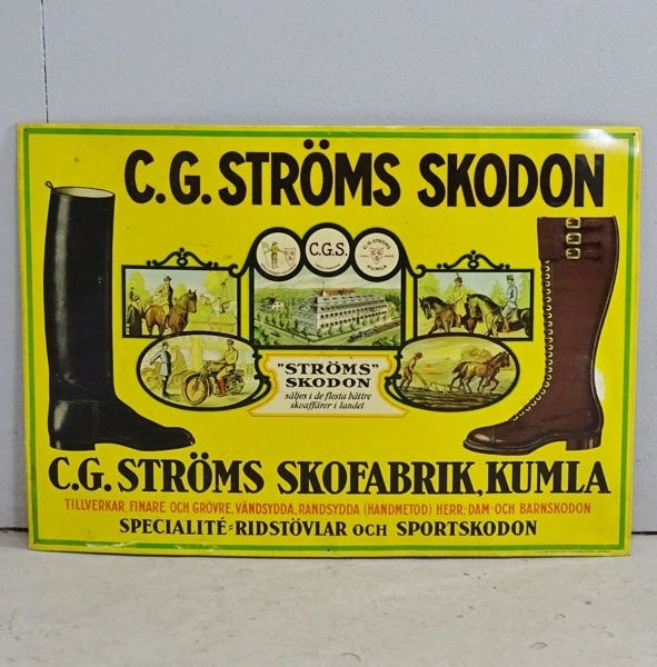Plåtskylt, C.G. Ströms Skodon