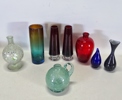 samling Vaser, glas, 8 delar