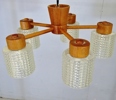 Taklampa, teak, 1900-tal