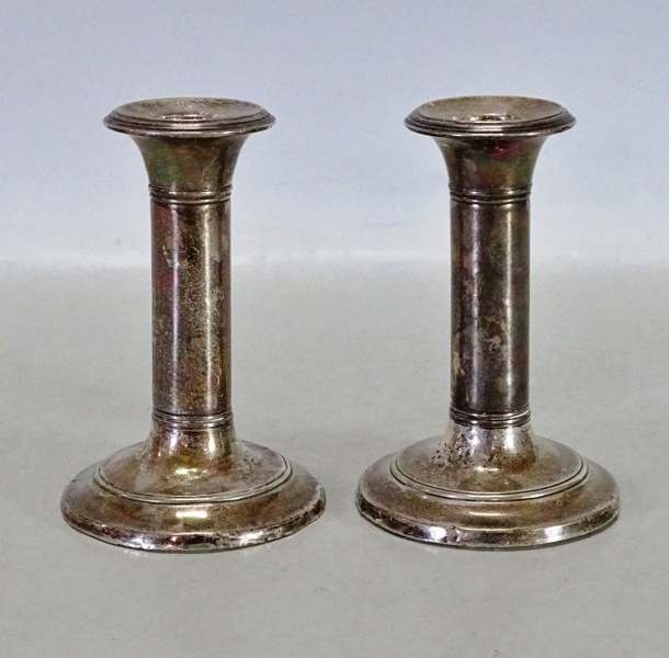 1 par ljusstakar, silver, England, 1900-talets första hälft