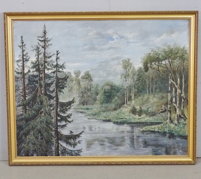 större Oljemålning, oidentifierad konstär